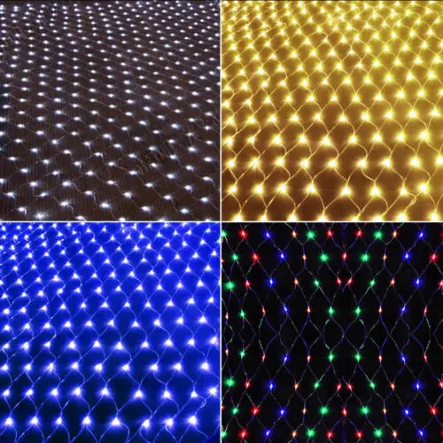 1.5x1.5/3X2 Christmas Lights Net Mesh String Lights Garland Window Curtain Christmas Fairy Light Wedding Party Holiday Lighting