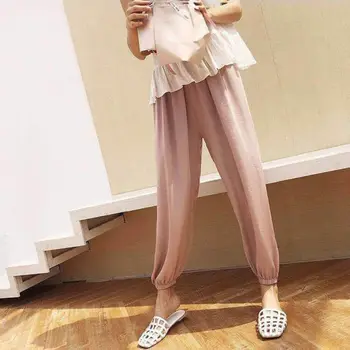 

Summer Fall Loose Casual Women Ankle-length Pants Fashion Solid Color Trend Mid Waist Thin Lantern Pants Bloomers x