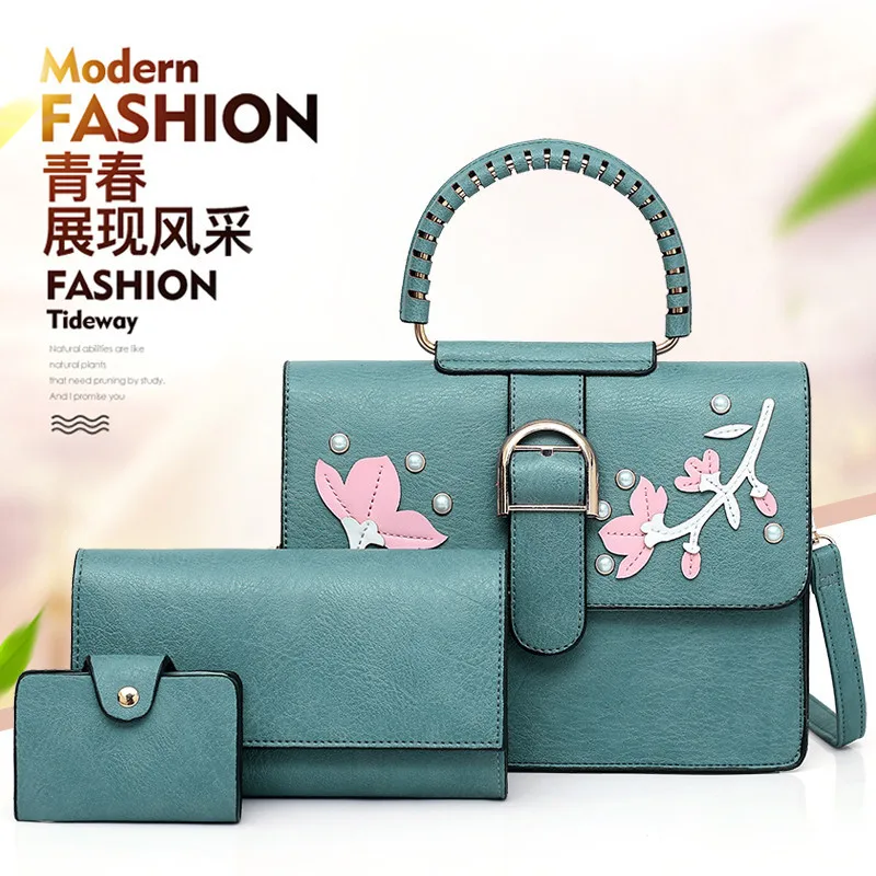 

Different Size Bags Three-piece Set 2019 New Style Embroidery WOMEN'S Bag Fashion Europe And America Hand Shoulder Bag