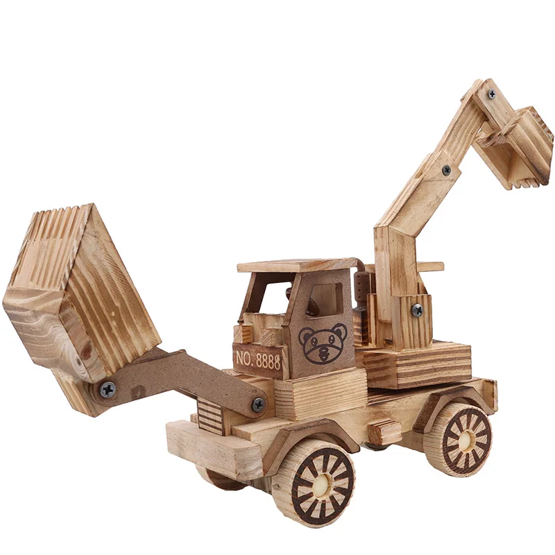 Креативный DIY 3D деревянный автомобиль Navvy игра-головоломка дети естественный цвет игрушка модель строительные наборы Развивающие хобби подарок