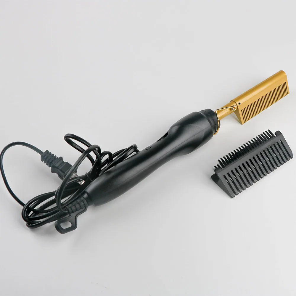 Pente de Ondulação do Cabelo em Linha Estilo de Segurança Controle de Três Molhado e Seco Reta Multifunction Cobre Profissional Níveis Alisamento Pente 6 High Quality Beleza e saúde