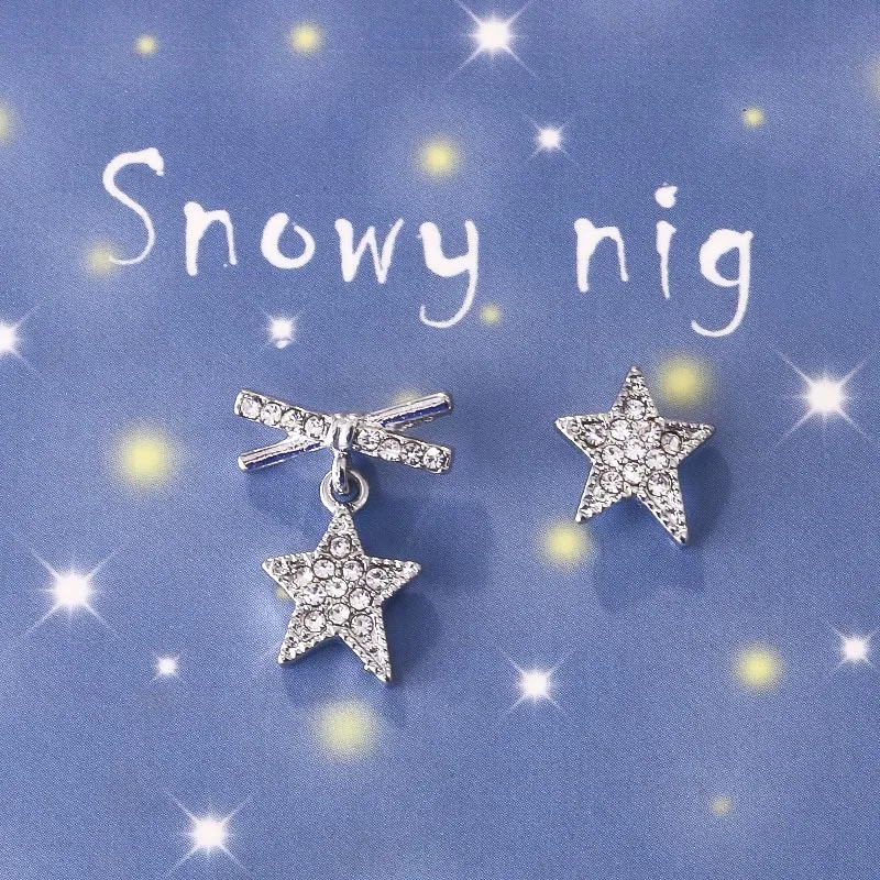 

2019 New stars ear S925 pure silver needle South Korea contracted temperament character brief paragraph earrings