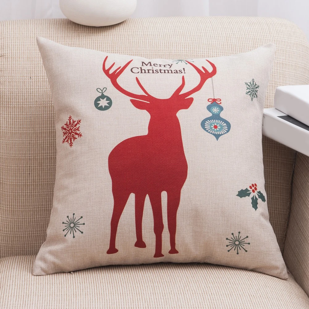 Red Deer 45x45 см диван-кровать с застежкой-молнией мягкие домашние Гостиная квадратная подушка крышка фестиваль подушка чехол полиэстер Новогоднее украшение с принтом - Цвет: Red Deer