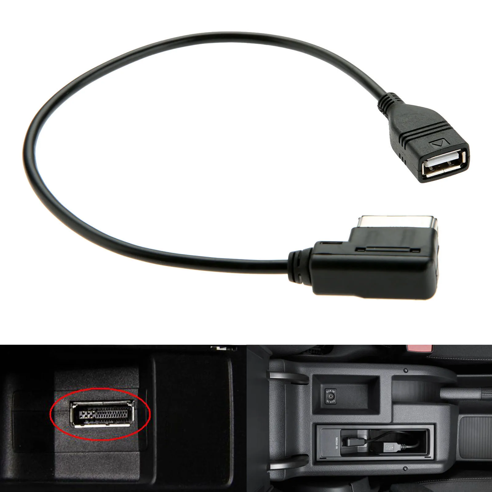 Auto-Musik-Ladeadapter MMI AMI AUX auf USB-Kabel für Iphone Audi A3 A5 A6 