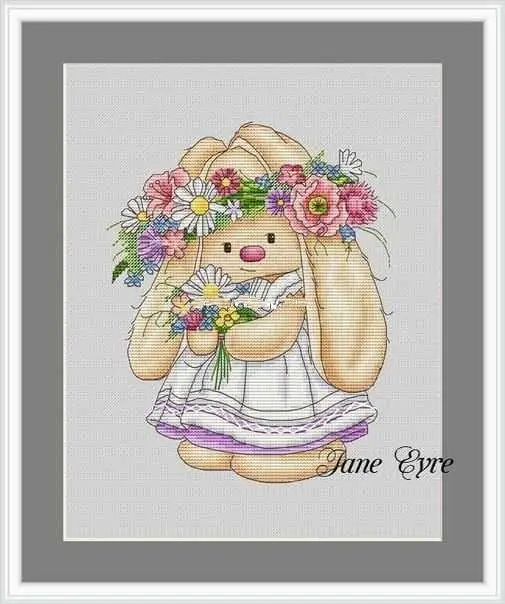

HH Bonnie Rabbit - Little Rabbit with a Ring Counted Cross Stitch Kit Handmade Needlework For Embroidery 14ct Cross Stitch