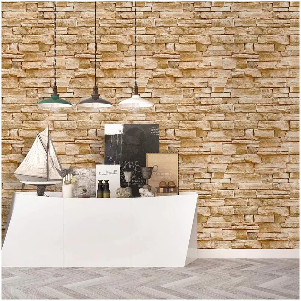 LUCKYYJ Faux Stone Peel and Stick Wallpaper Lt.Grey/Sand Vinyl Self Adhesive Contact Paper for Walls Bedroom Home Decoration LUCKYYJ Faux Stone Peel and Stick Wallpaper Lt.Grey/Sand Vinyl Self Adhesive Contact Paper for Walls Bedroom Home Decoration