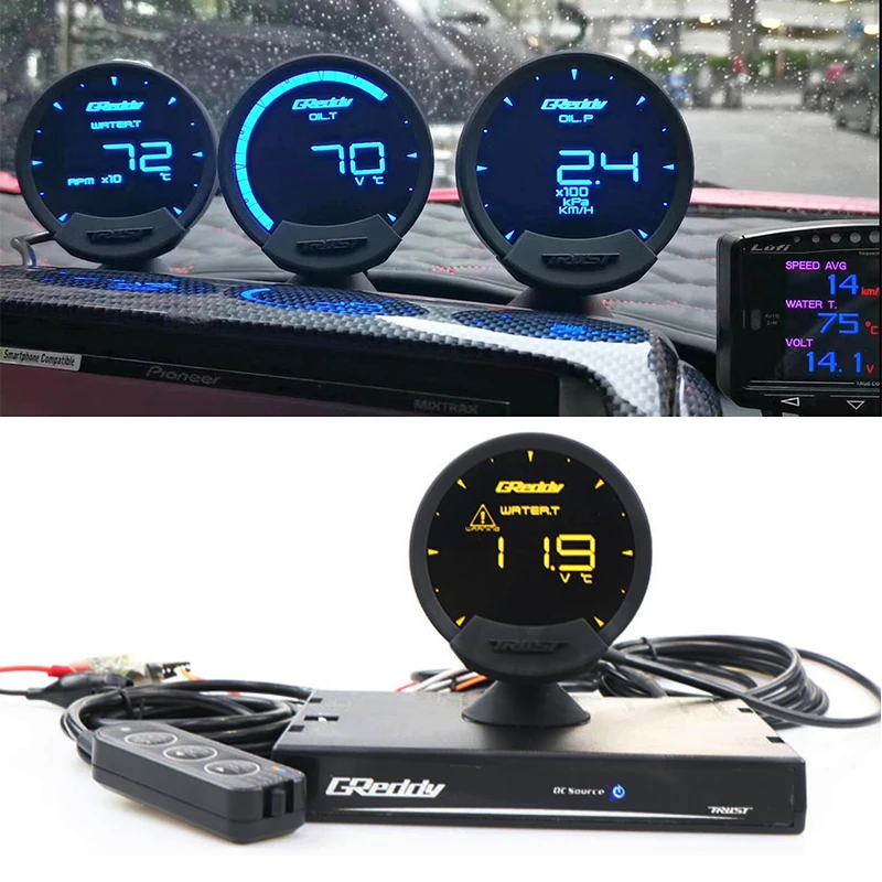 7 цветов Greddi Sirius LCD Racing Gauge Turbo boost скорость вольт температура воды Температура