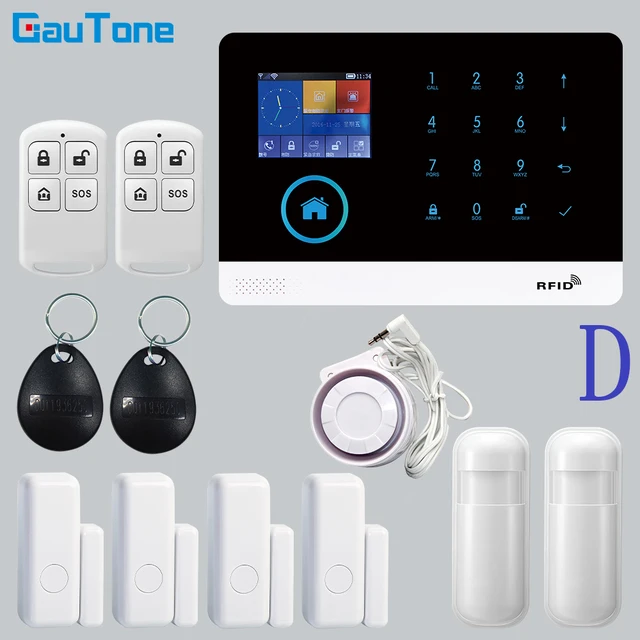 GT APP Remote Control Alarm Panel Switchable 9 Languages Wireless Home Security WIFI GSM GPRS Alarm System  RFID Card Arm Disarm PG-103-2G-E