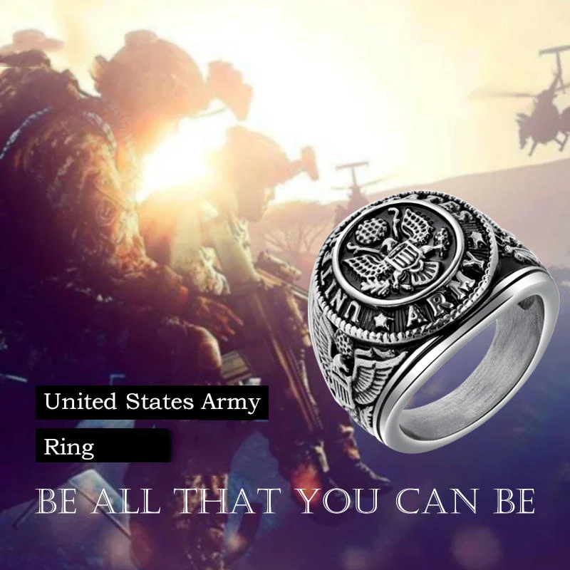 Американские военные винтажные мужские кольца с изображением орла из нержавеющей стали для мужчин, большой орел, модное фитнес-кольцо для среднего пальца