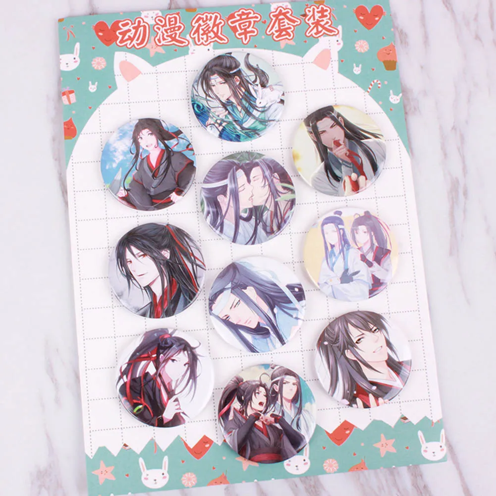 

10pcs/Set Anime Costumes Badge MO DAO ZU SHI Brooch 58mm