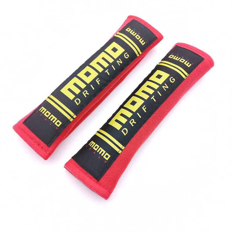 Nylon embroidery for MOMO emblem car seat belt cover shoulder pad JDM Honda Mazda Toyota BMW Audi RACING auto accessories | Автомобили и