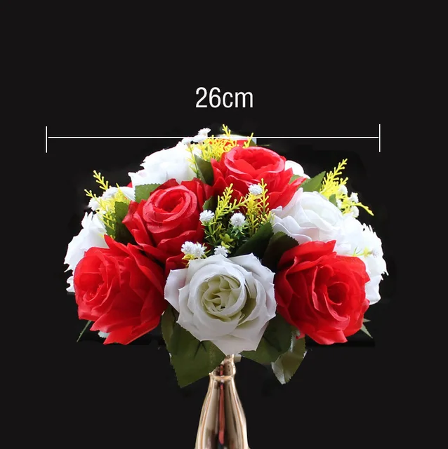 Artificial Peony Rose Hydrangea Row Wedding Background Fake Flower Wall Decoration DIY Combination Wedding Arch Arrangement Red flower ball