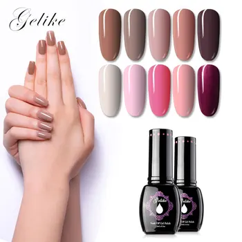 

15ml Gel UV Nail Gel Polish 64 Colors Long-lasting UV Led Soak Off Gel Lack LED UV Nail Art Varnish Red Pink Glitter Nail Makeup