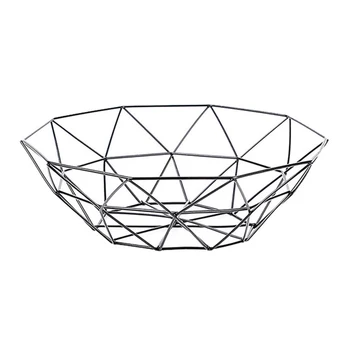 

Geometric Polygon Fruit Vegetable Metal Wire Basket Metal Bowl Kitchen Storage For Storing Daily Fruits And Vegetables