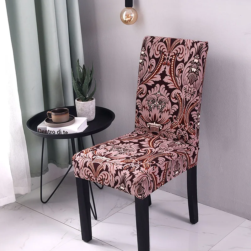 Spandex Elastic Flower Printing Chair Cover Four Seasons Wedding Anti-dirty Dining Seat for Banquet Party | Дом и сад