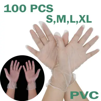 

100PCS Disposable PVC Gloves Transparent Gloves Unisex (100 pieces in a box)