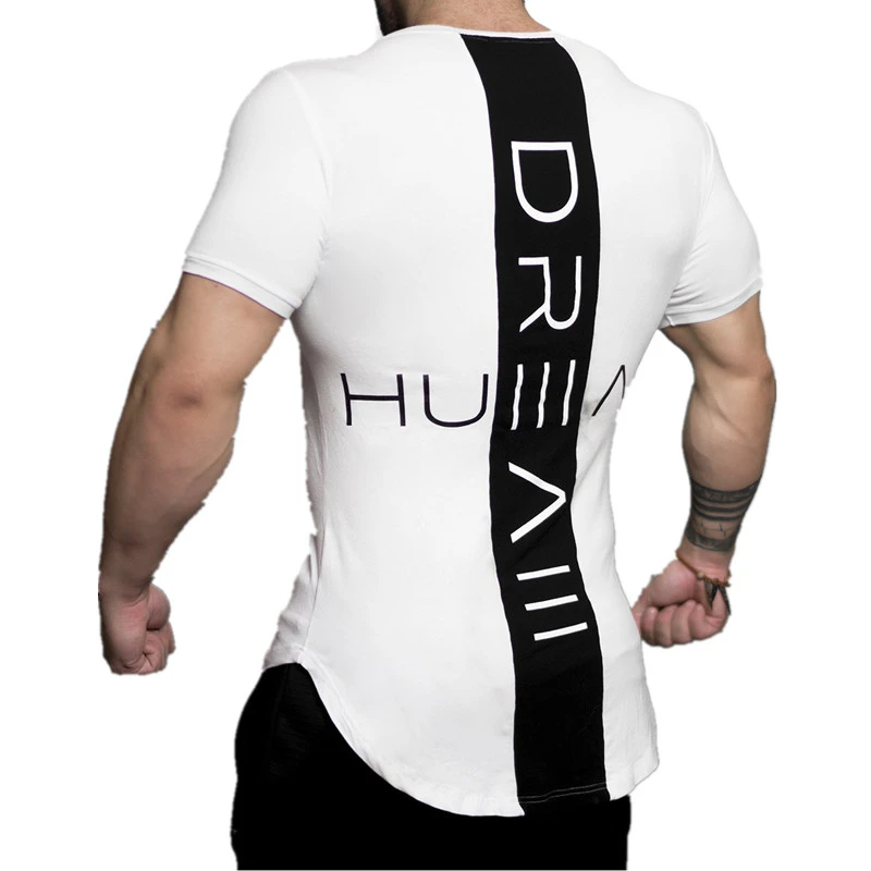 Brand clothing Gyms Tight t-shirt mens fitness t-shirt homme Gyms t shirt men fitness Summer top