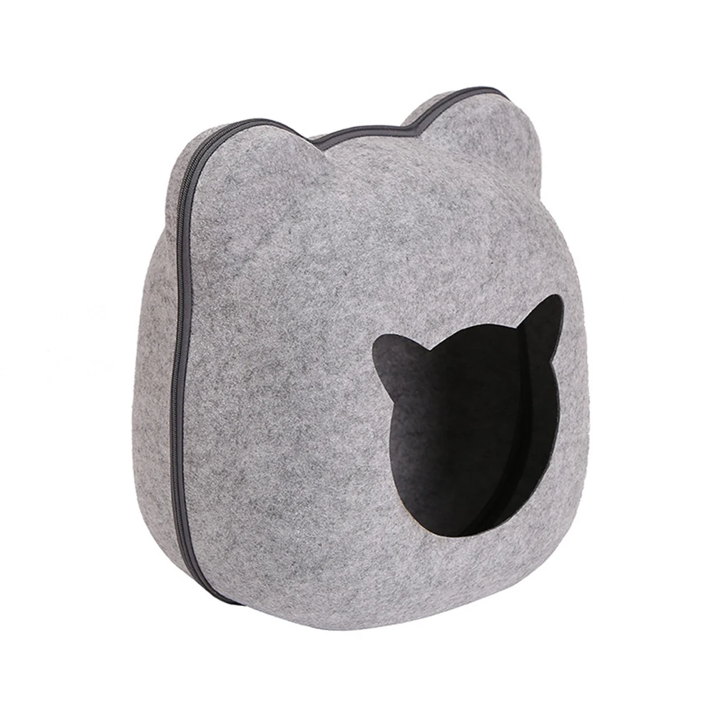 Кошка кровать пещера спальный мешок молния кошка форма войлочная ткань кошка гнездовая корзина дом для кошек маленькие товары для животных, собак