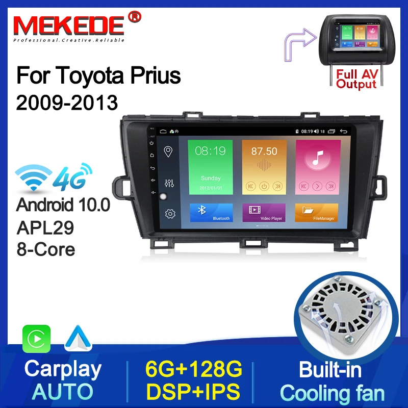 DSP 6 + 128G 4G Lte Android 10 0 IPS экран автомобильное радио GPS навигатор плеер для Toyota Prius 2009-2013