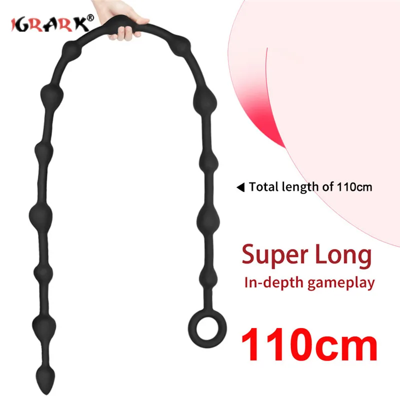 110cm Super Long Silicone Huge Anal Plug Beads Butt Plug Backyard Masturbation Prostate Massager 