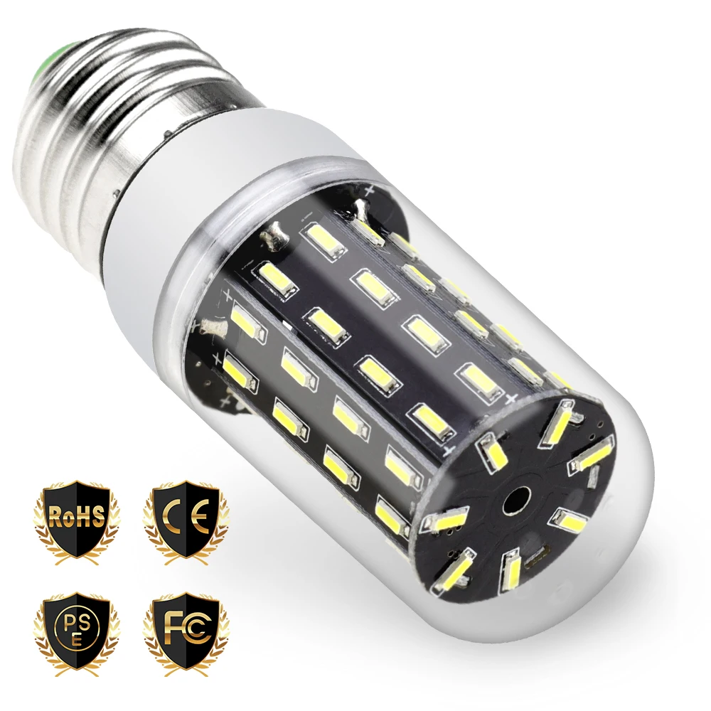 

LED Bulb E14 220V LED Lamp E27 Corn Bulb 38 55 78 88leds Lampara 4014 Candle Light High Brightness Chandelier Lighting Bombillas