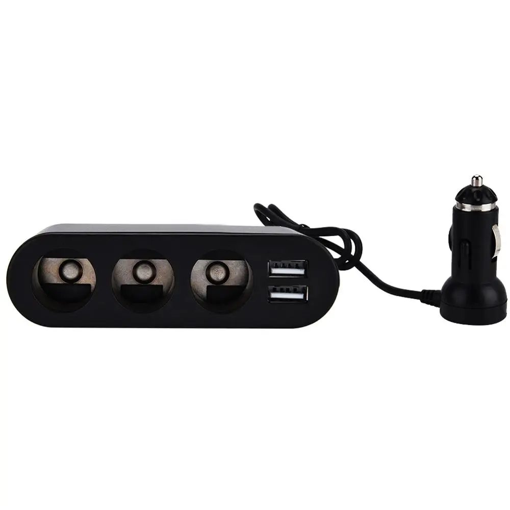 Зажигалка usb автомобильный черный Быстрая зарядка двойной USB 3 способа автомобильный адаптер для зарядного устройства Зажигалка на электропитании led