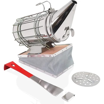 

Bee Hive Smoker Stainless Steel 12 Inches with Heat Shield with Hive Tool