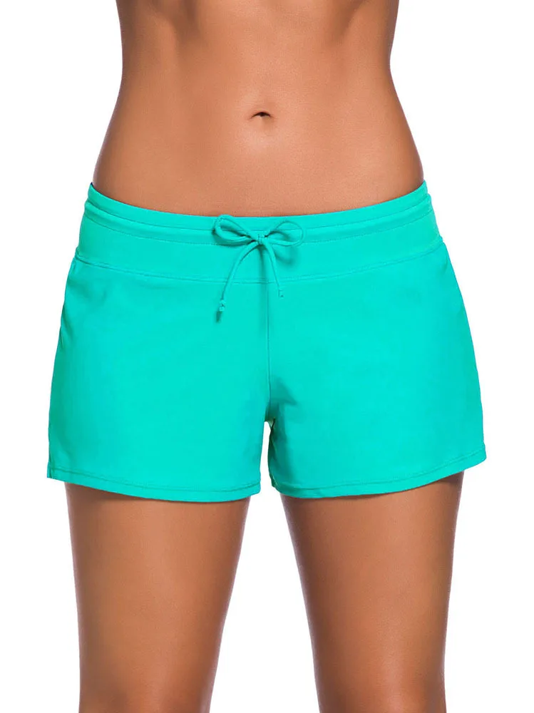 Быстросохнущие женские шорты для плавания летние женские пляжные шорты для серфинга купальный костюм пляжные шорты женские спортивные шорты для бега - Цвет: Ski blue