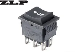 1 pces kcd4 preto interruptor de balancim interruptor de alimentação on off on 3 posição 6 pinos a seta é redefinir 16a 250vac/20a 125vac