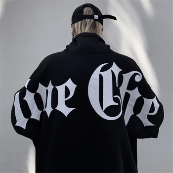 

2020 New winter korean version of ins Harajuku street hip hop retro graffiti printing loose pullover men's jacket tide hoodies