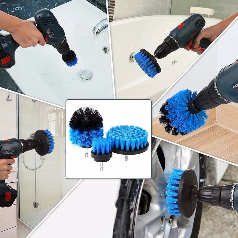 3pcs/set Electric Drill Brush Car Brush Grout Power Scrubber Cleaning Brush Tub Cleaner Tool Scrubber Washing Brush Wholesale
