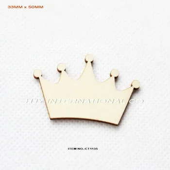 

(20pcs/lot) 33mmx 50mm Blank Natural Crown Wood Brooch Jewelry Art Project Cutout 50mm-CT1135