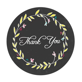 

Colorful Wreath Chalkboard Thank You Stickers