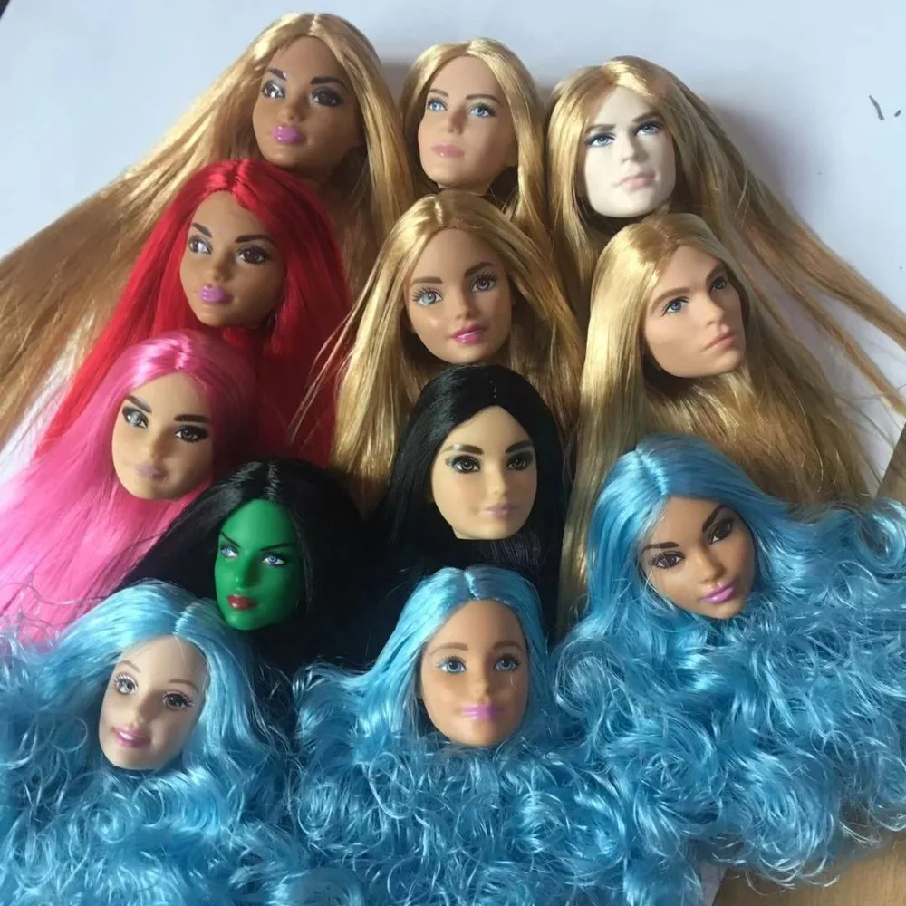 Кукла принцесса голова игрушки части фильм звезды головы DIY игрушка Девочка День рождения Рождественский подарок игрушка Хороший макияж голова светлые волосы голова подарок