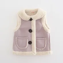Idea/рубашка для девочек зимний Стильный однобортный жилет из берберского флиса для маленьких девочек 8329