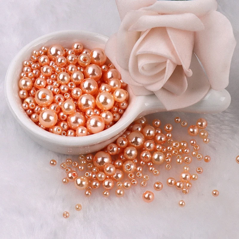 150-200Pcs Colorful ABS Imitation Pearls Mix 3-8mm Round Beads With Holes DIY Bracelet Charms Necklace Beads For Jewelry Making