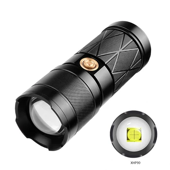

Waterproof Zoomable Torch Light Handheld Spotlight Lantern Flashlight 1910 1800LM XHP90 LED Hunting Camping Flashlight
