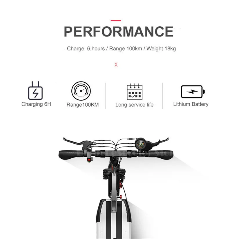 Daibot Folding Electric Bike 48V Two Wheel Electric Scooters 10 inch Motor 500W Portable With Seat Electric Scooters Adults      (19)