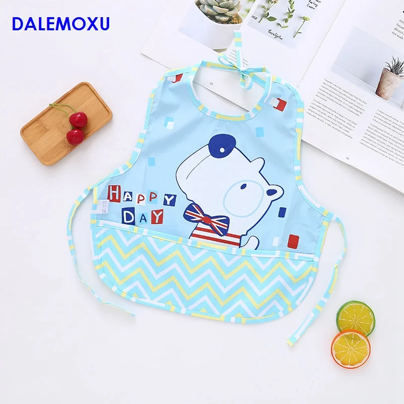 DALEMOXU Waterproof Baby Bib Toddler Breastplate Boy Girl Clothes Sleeveless Adjustable Apron With Pocket For Children Things