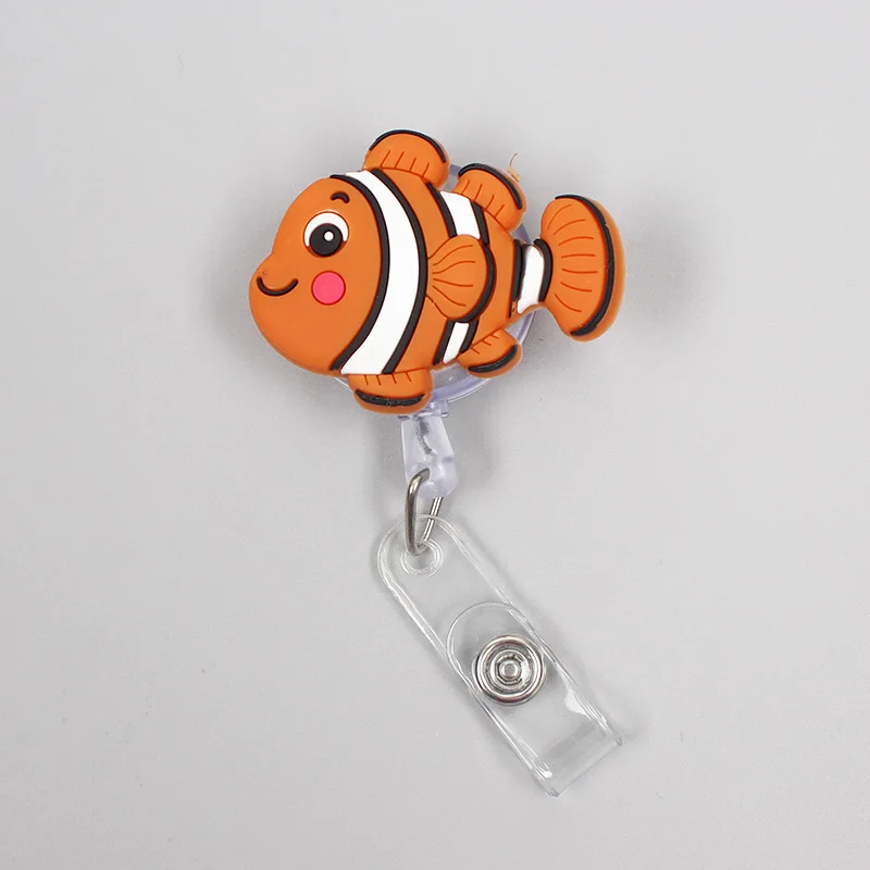 Creative Ocean Fish Clown Retractable Boy Starfish Turtle Card Holder Badge Reel Nurse Exhibition Enfermera Girl Name Card Chest