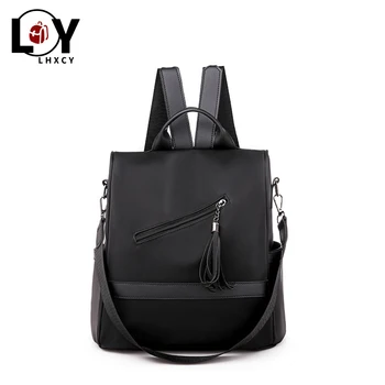 

Anti-theft Travel Backpack Tassel Leather Belt Backpack For Women High Capacity Oxford Bag For Women Leisure Luxury Designer Bag