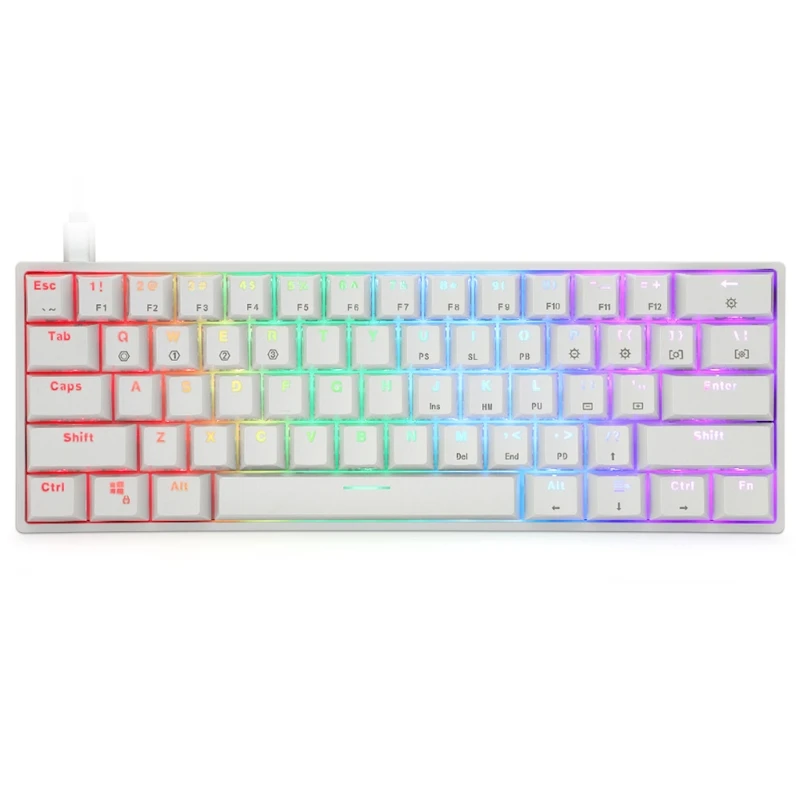 Портативная RGB-клавиатура SK61 PBT компактная Водонепроницаемая программируемая