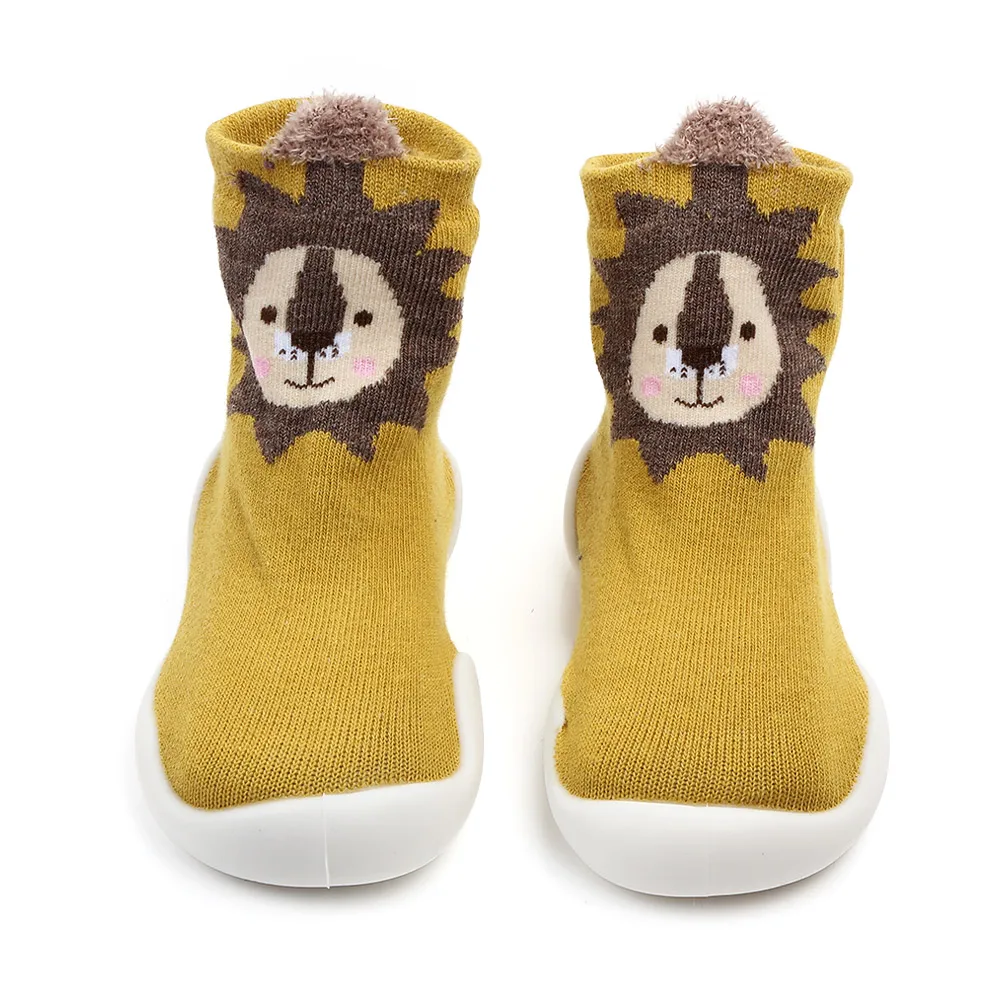 Новые весенние детские носки, обувь для мальчиков и девочек, милые носки для малышей с героями мультфильмов, обувь для малышей с мягкой резиновой подошвой, нескользящие носки для малышей - Цвет: yellow