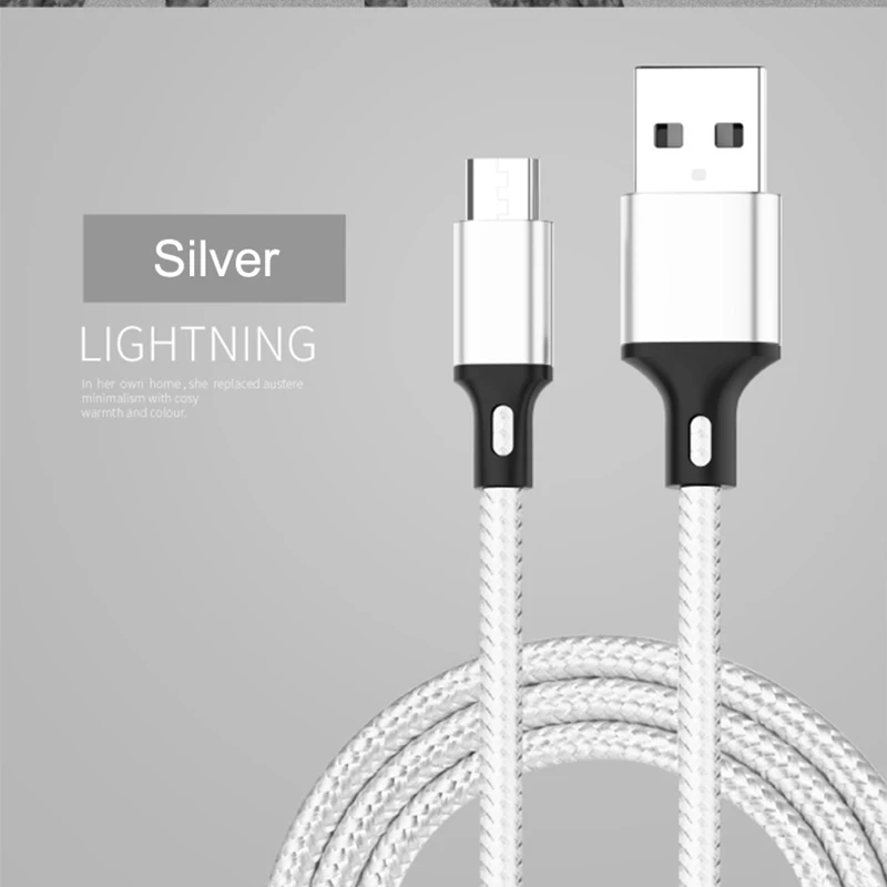 Nylon Braided Micro USB Cable 0.25m/1m/2m/3m Data Sync USB Charger Cable For Tablet USB Type C Android USB Phone Cables android charger cord