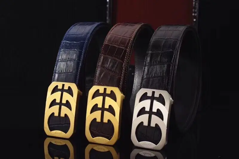 

Stainless steel automatic buckle, automatic buckle belt, with small crocodile pattern, head layer cowhide, fashion versatile