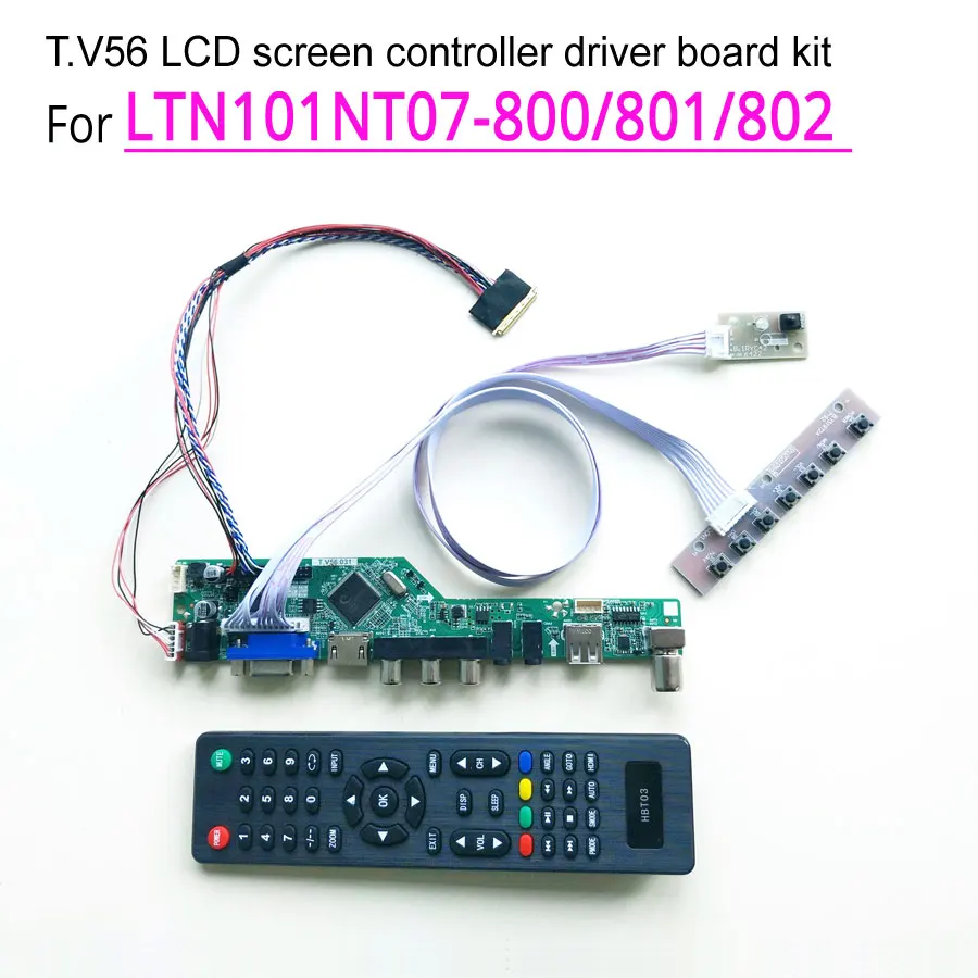 For LTN101NT07-800/801/802 laptop panel HDMI VGA USB AV RF TV56 display controller drive card 1024*600 WLED LVDS 40Pin 10.1" Kit