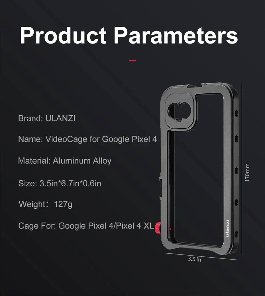 Ulanzi металлическая клетка Vlog для Google Pixel 4/Google Pixel 4XL для микрофона светодиодный светильник Ulanzi анаморфный объектив
