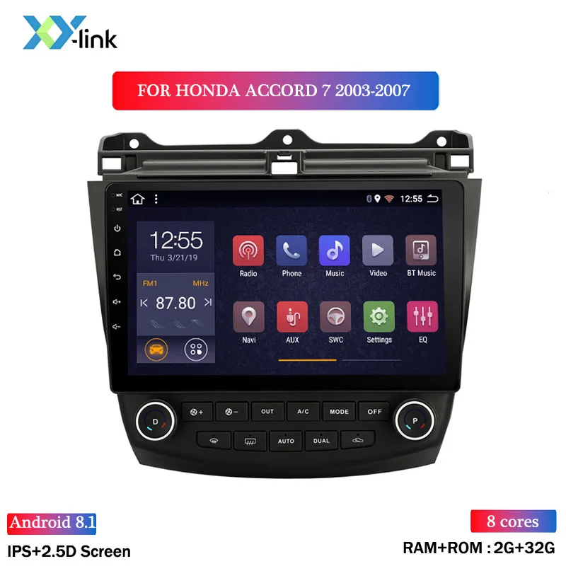 Android 8,1 автомобильный dvd gps мультимедийный плеер для Honda ACCORD 7 2003-2007 автомобильный dvd Навигатор Радио Видео Аудио плеер - Цвет: 8 CORES 2G RAM