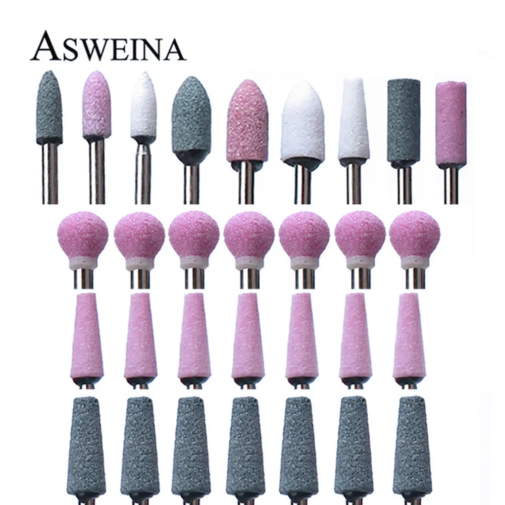Fresas de corindón para uñas, máquina de manicura, aparato de limas rotativas, accesorios de manicura, 7 unidades
