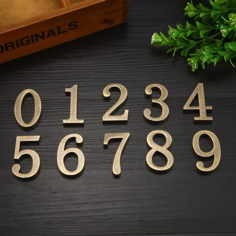 Retro Metal Bronze House Number Door Plate Custom Sign Door Number Sticker Plaque Hotel Apartment Villa Home Plate for house number signs,house numbers,number plate,door signs